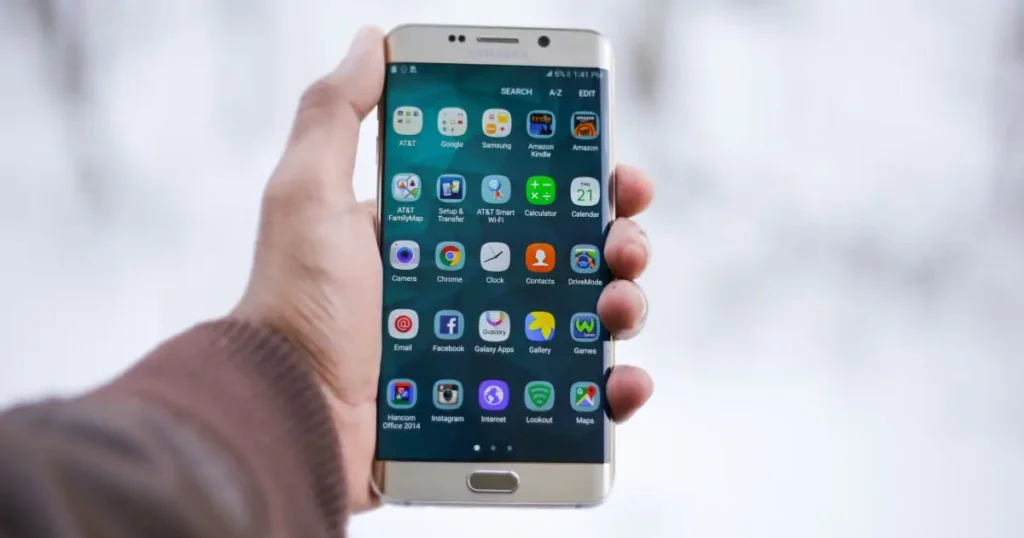 Universal TV Remote App Interface on Smartphone with Samsung, LG, Sony Logos