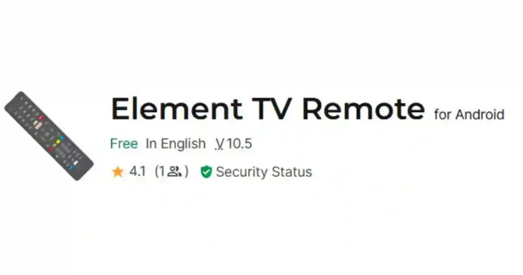 Element TV remote app Android interface controlling smart TV in modern living room